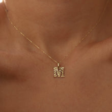 Load image into Gallery viewer, Gold Hammered Effect Letter Necklace
