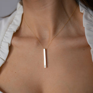 Long 3D Bar Necklace