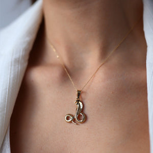 Gold Cobra Pendant Necklace