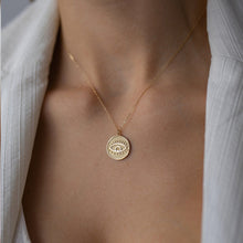 Load image into Gallery viewer, Evil Eye Coin Medallion Necklace
