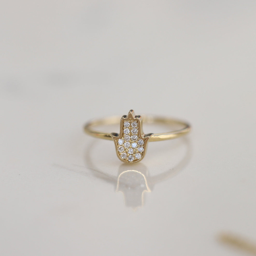 Diamond Hamsa Ring
