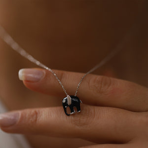 Black Elephant Necklace