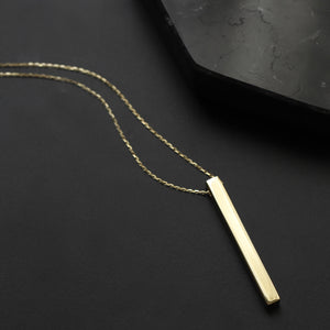 Long 3D Bar Necklace