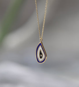 Diamond Evil Eye Raindrop Necklace
