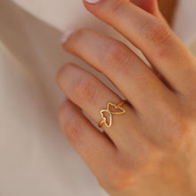 Load image into Gallery viewer, Thin Gold Butterfly Ring
