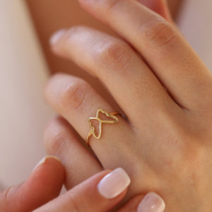 Thin Gold Butterfly Ring