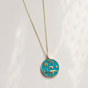 Turquoise Bohemian Medallion Necklace