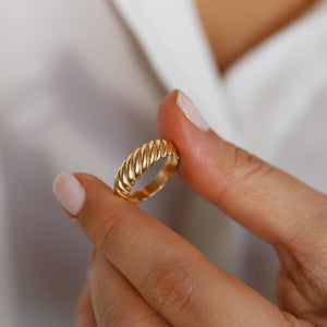Large Croissant Dome Ring