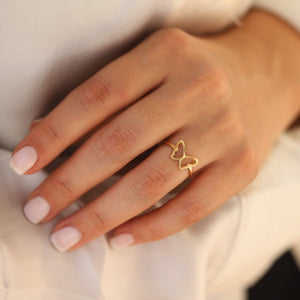 Thin Gold Butterfly Ring