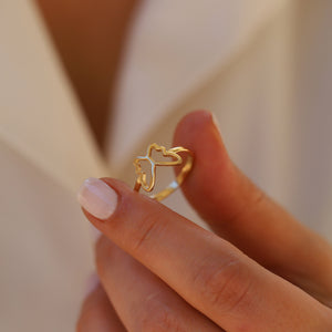 Thin Gold Butterfly Ring