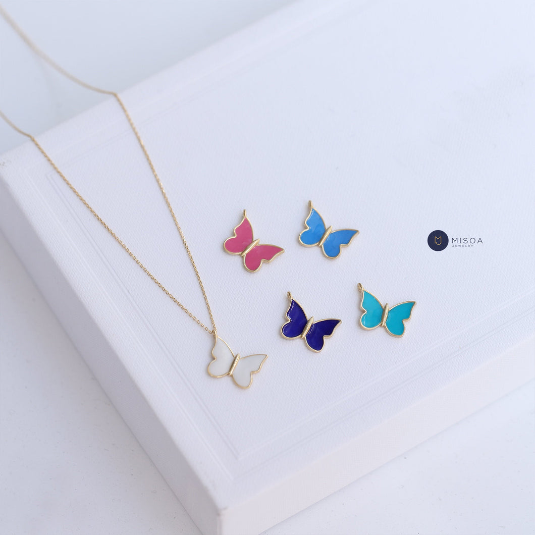 Large Colourful Butterfly Necklace