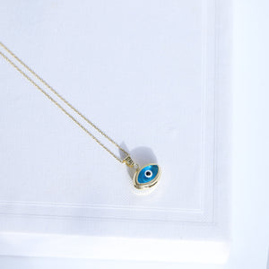 Mini Modern Evil Eye Pendant Necklace