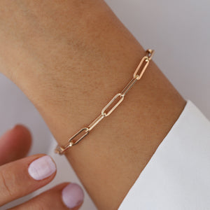 Rose Gold Paperclip Bracelet