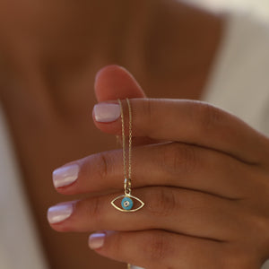 Minimal Evil Eye Pendant Necklace