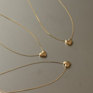 Mini 3D Gold Heart Necklace