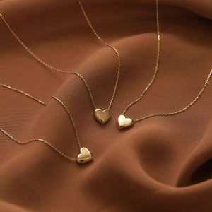 Mini 3D Gold Heart Necklace