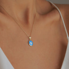 Load image into Gallery viewer, Dainty Turquoise Evil Eye Pendant Necklace
